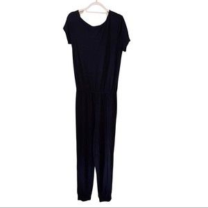 Lea & Viola Jumpsuit Romper Black Off Shoulder Loungewear